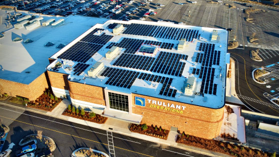 Solar panels on rooftop of Operations Center