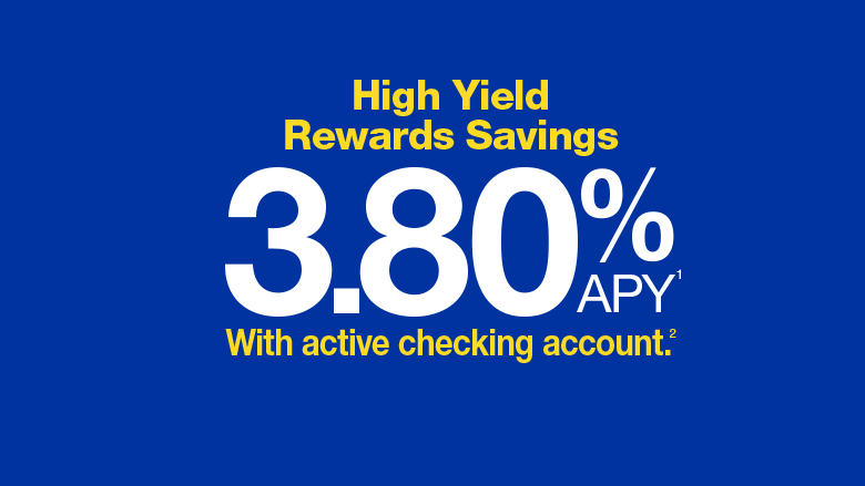 high yield savings 3.80% APY with active checking