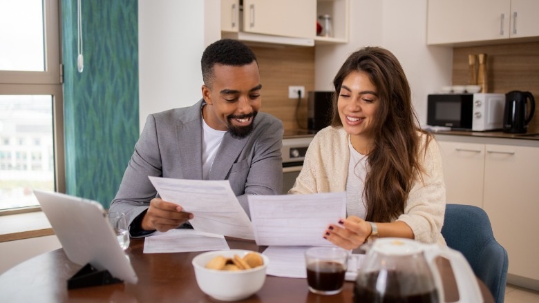 couple reviewing finances