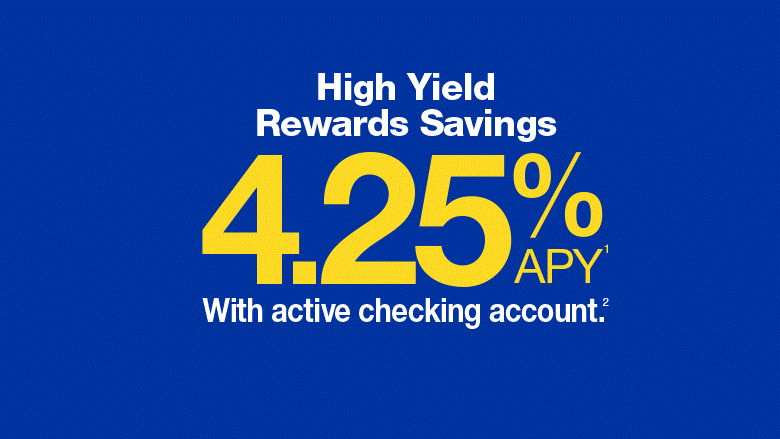 high yield savings 4.25% APY with active checking