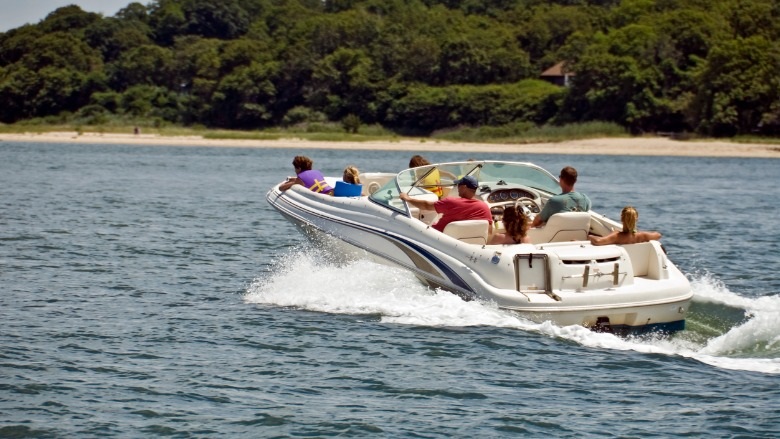 family in a boat